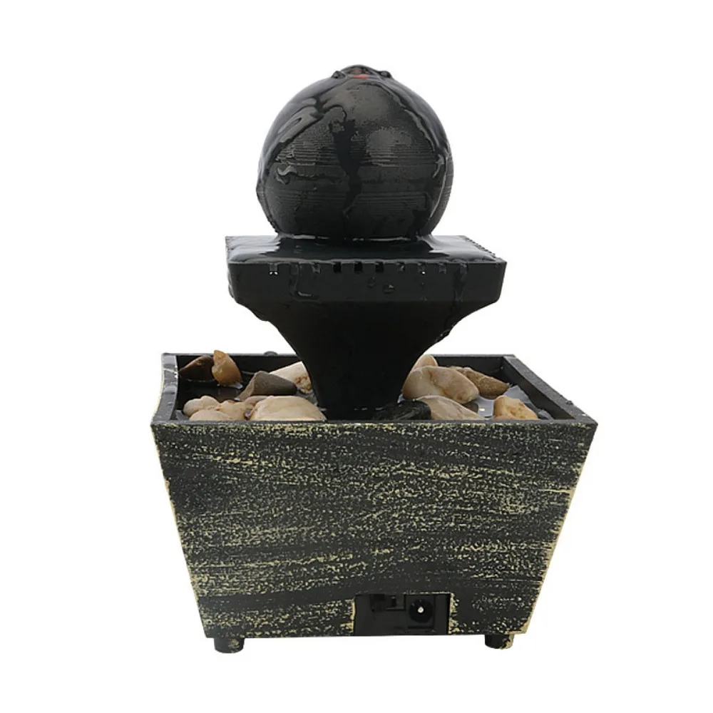 Fuente de agua con flujo de agua circulante, batería ABS/enchufada en cascadas chinas Fengshui, micropaisaje, adornos de agua corriente