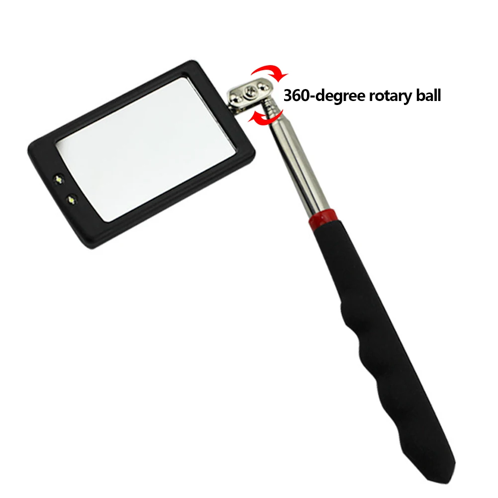 Adjustable Car Angle View Pen Automotive Telescopic Detection Lens Telescoping Inspection Mirror Extending Flexible with Light