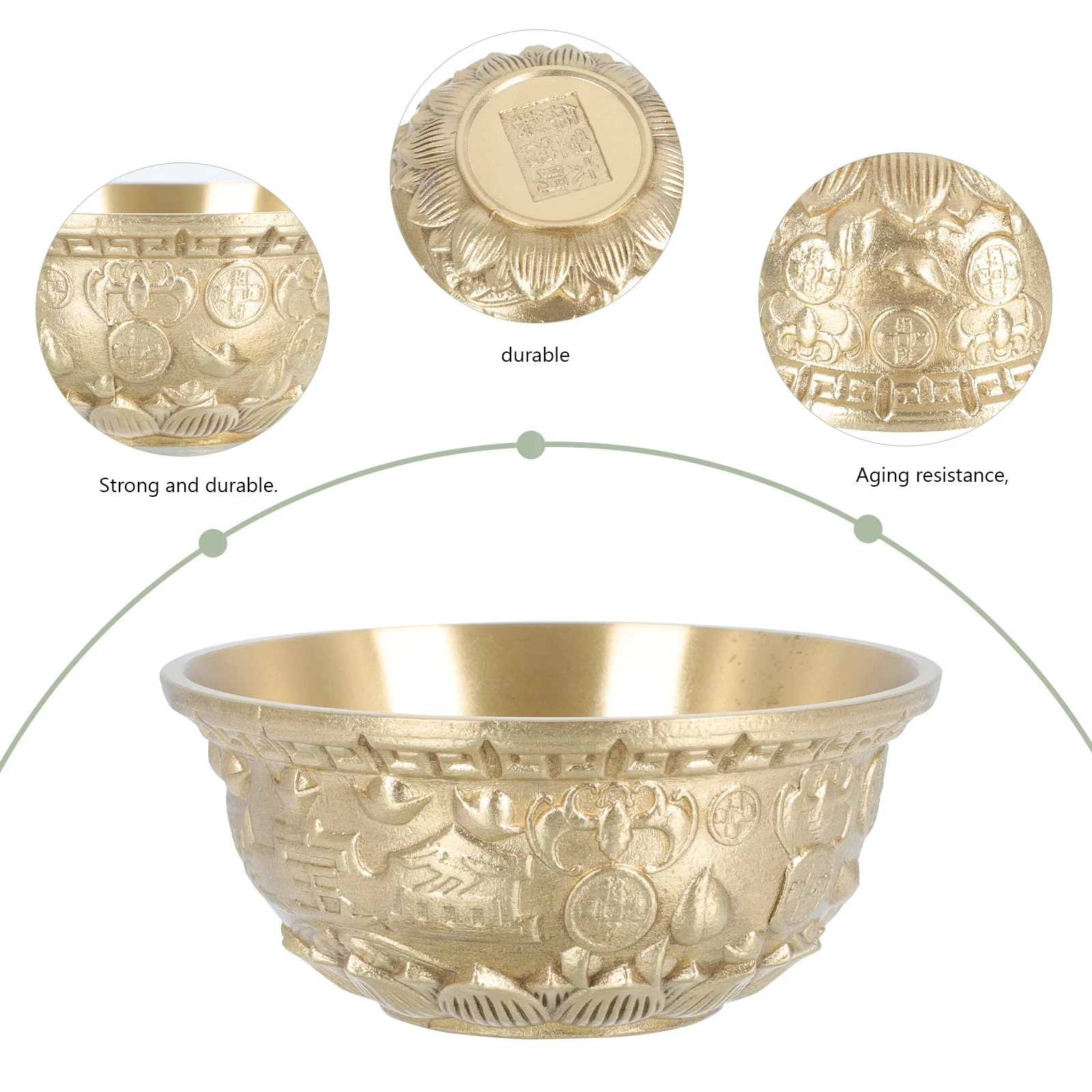 

Pure Copper Cornucopia Bowl Home Decoration Exquisite Carved Fortune Ornament Desktop Treasures Bowl Gift for Office Party