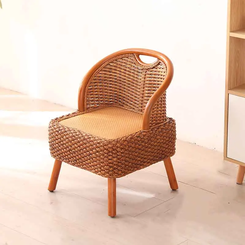 

Modern Furniture Vine Woven Backrest Chair, Tatami Seats, Creative Leisure Chairs, Handmade Rattan Chair, Armchair, Low Stool