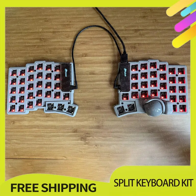 Keyball 39/44/61 Split Keyboard Kit with Trackball Screen Customized Wired Single-mode Three-D Split Mechanical Keyboard Gifts