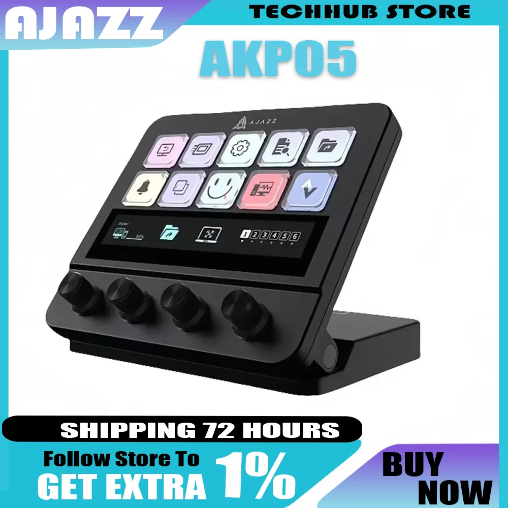 

AJAZZ Akp05 Визуальная проводная клавиатура Streamdeck Международное издание Регулируемая подставка для сенсорного экрана Пользовательский ключ Программирование макросов