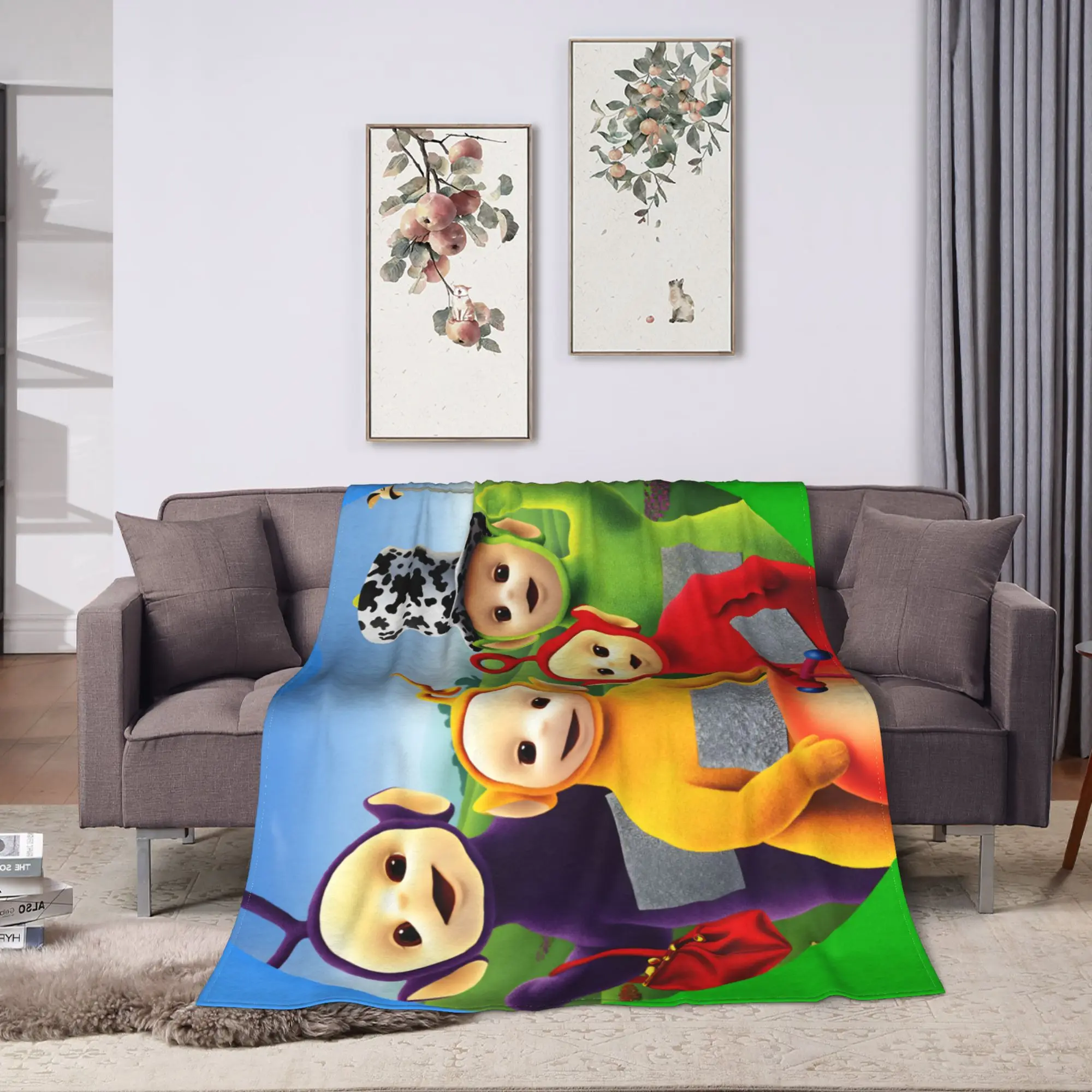 Super Warm Blanket Travel Office Childrens Cute T-Teletubbies Throw Blanket  Bedspread For Couch Bed Street Trend Sofa Bed Cover