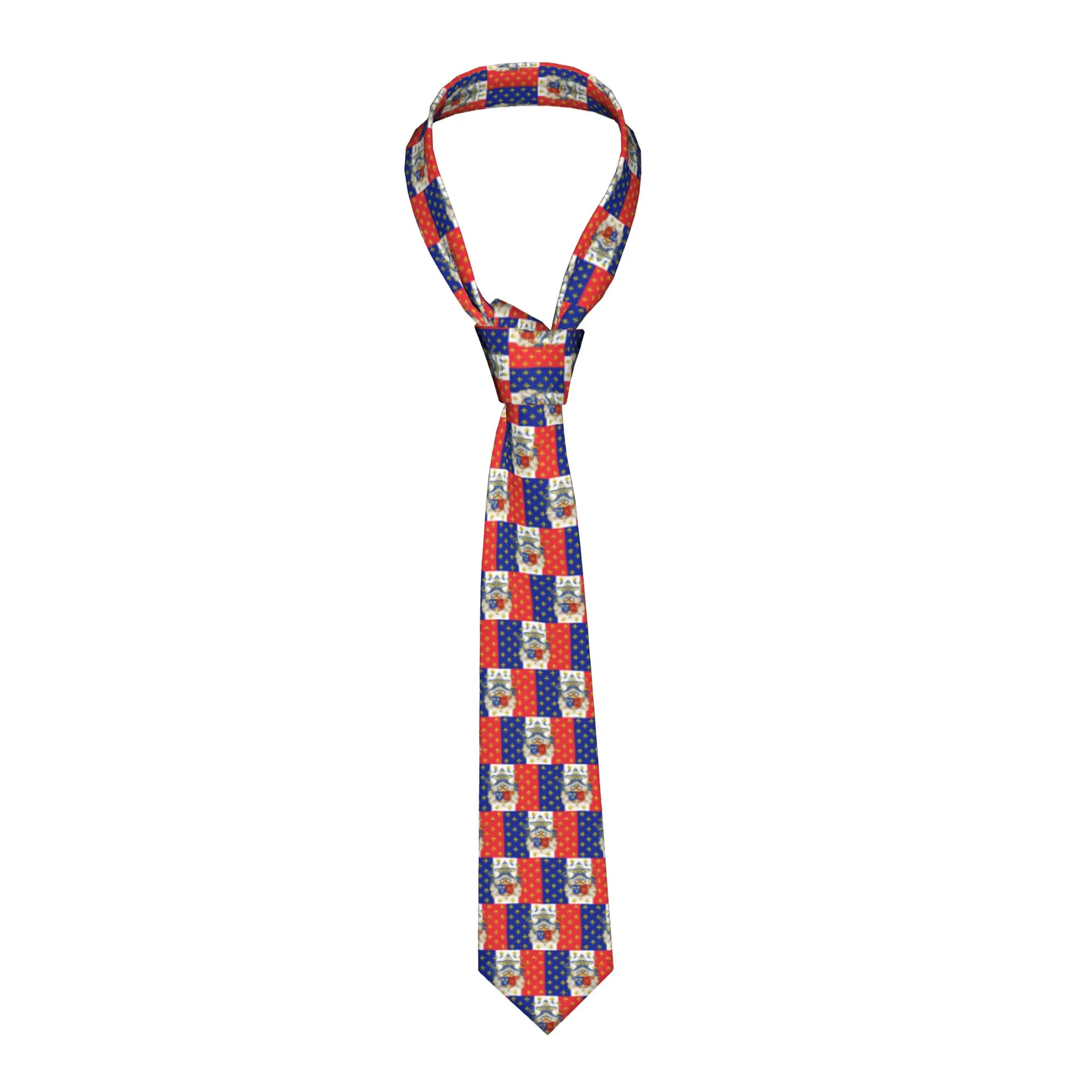 Classic French Flag Fleur de Lys  Ties Mens Fashion Silk Royal Standard Napoleon  Neckties for Office
