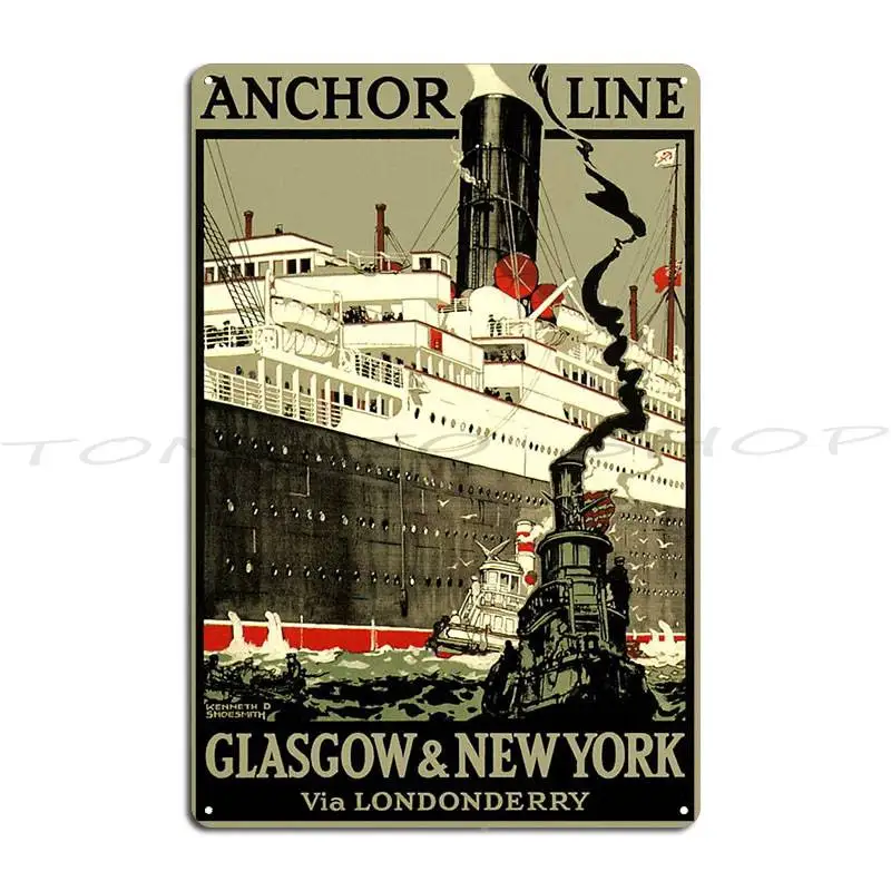 Vintage Ocean Liner Travel Metal Sign Poster Garage Custom Retro Wall Cave Personalized Tin Sign Poster