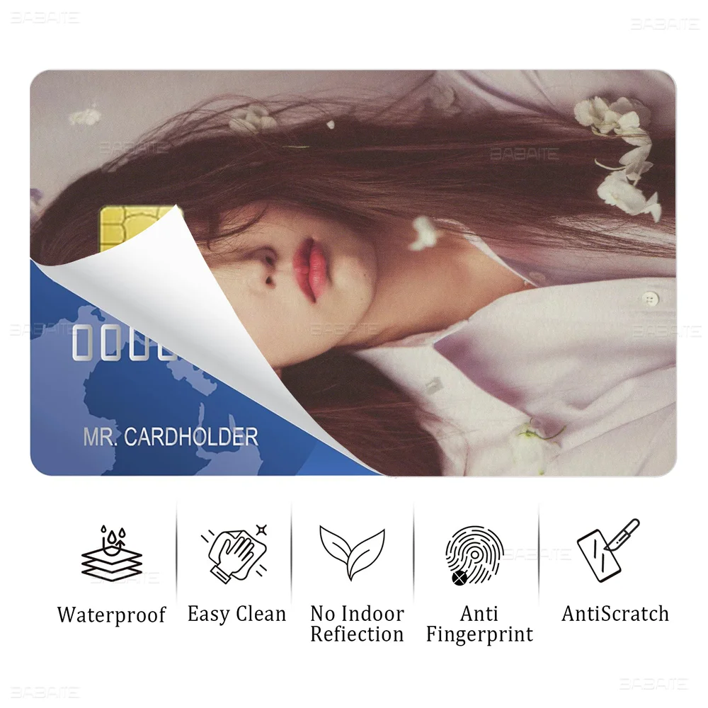 Korean Singer Lee Ji Eun IU Anmie Sticker Film Skin Cover For Credit Card Debit Bank Card Front