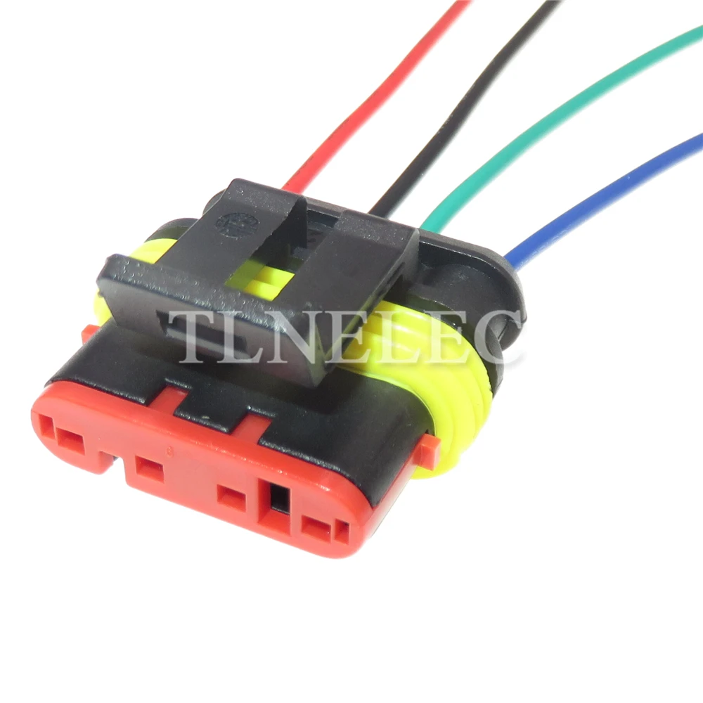 4 Pin Way Automobile Sealed Socket with Wires Car Male Female Wiring Harness Connectors 282106-1 282088-1