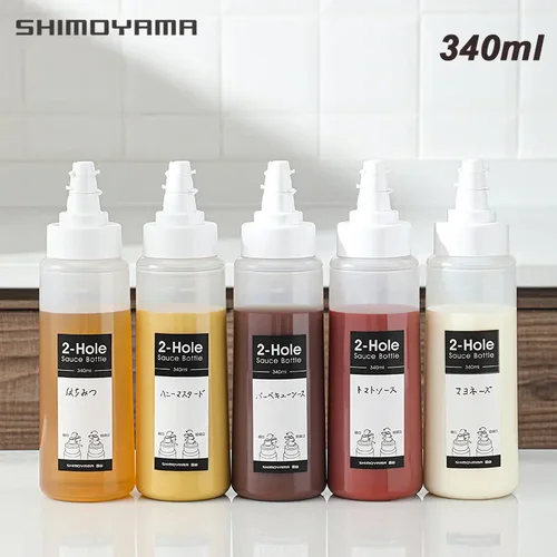 시모야마 340ml 소스 보틀 조미료 스퀴즈 보틀, 케첩 겨자용 핫 소스 꿀 디스펜서 그레이비 양념 통 주방 가제트