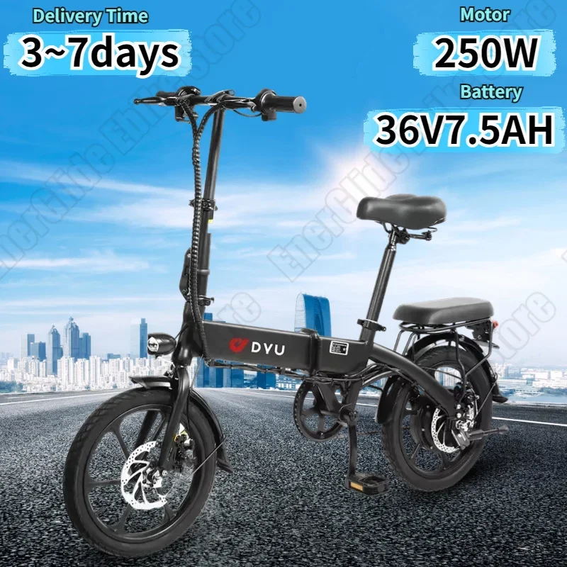 DYU A1F Pro Folding E-bike 250W Brushless Motor 36V7.5AH Lithium Battery Aldult Electric Bike 16 Inch Tire City Electric Bicycle