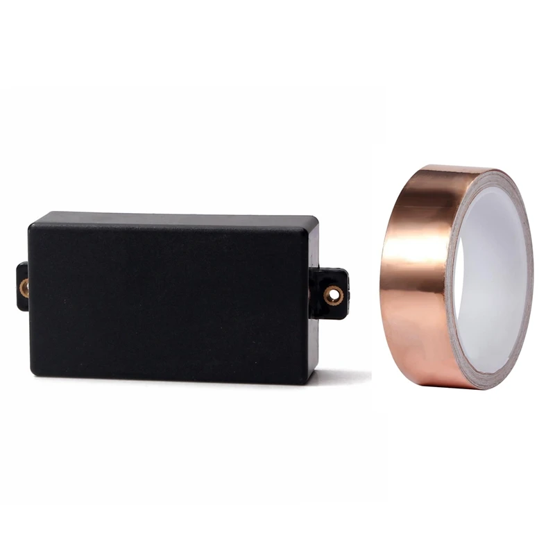 2 Pcs Guitar Parts: 1 Pcs Sealed Humbucker Pickup Cover & 1 Pcs Copper Foil Tape Adhesive EMI Shielding Guitar Slug