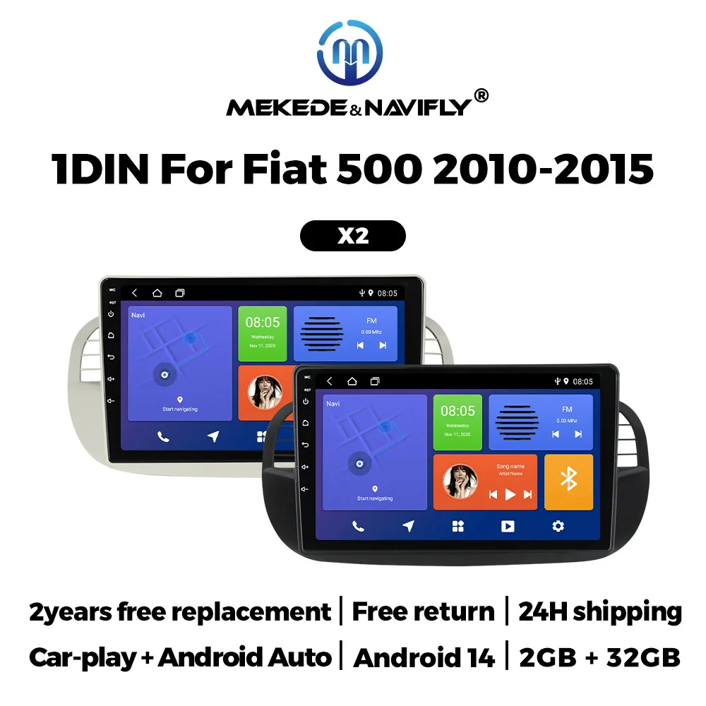 

Android 14 для Fiat 500 2010-2015 9-дюймовый автомобильный радиоприемник Стерео GPS-навигация Рулевое колесо Мультимедиа Carplay Auto WIFI BT ADAS DVR