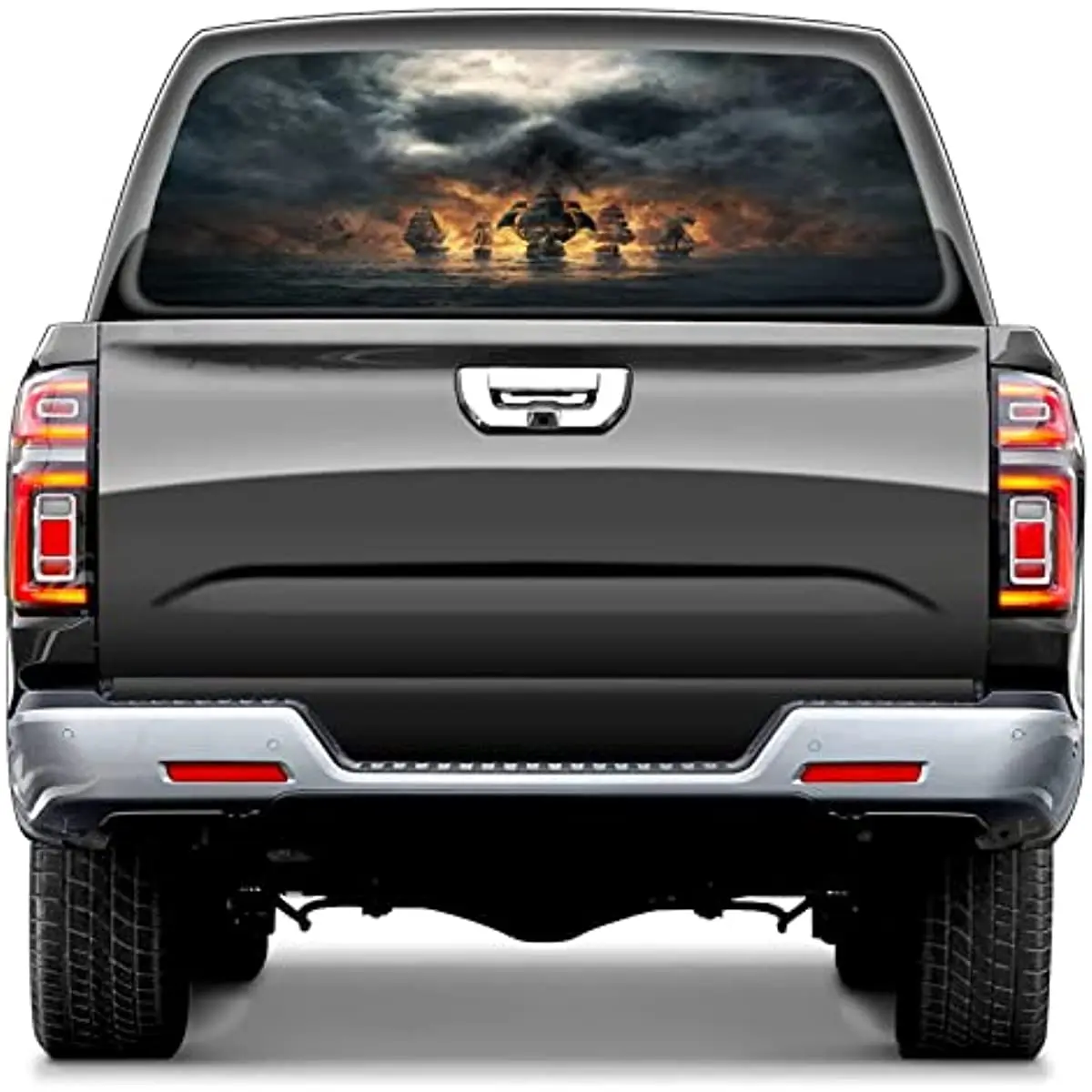 

Rear Truck Window Decals, Pirate Ship Skull Sticker, Personalized Rear Window Cool Sticker for Pickup Truck, SUV, Perforated See