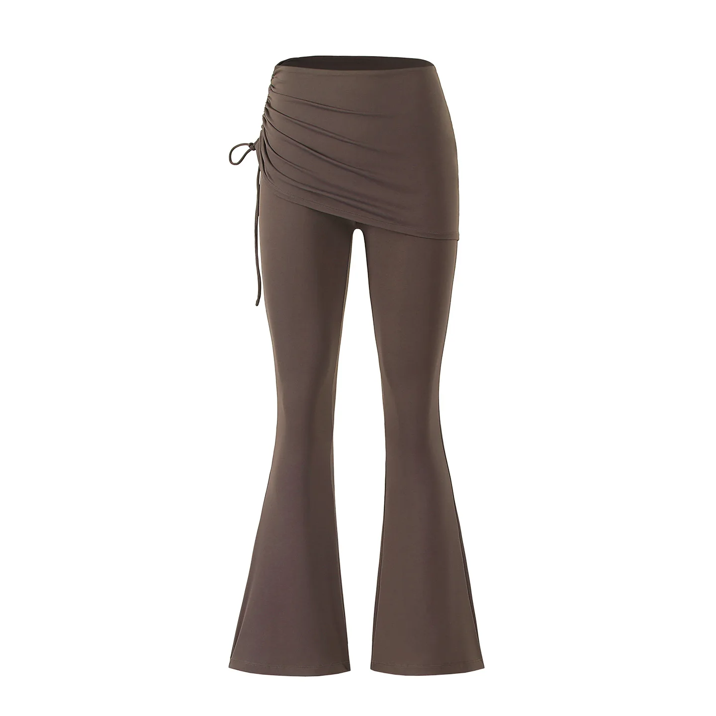 

Nude Yoga Bell-bottom Fake Two-piece Skirt Leggings Drawstring High Waist Hip Lift Sports Casual Fitness Yoga Pants for Women