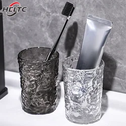 1pcs Plastic Mouthwash Toothbrush Cup With Handle Home Bathroom Tumblers Portable Mug Transparent Toothbrush Holder