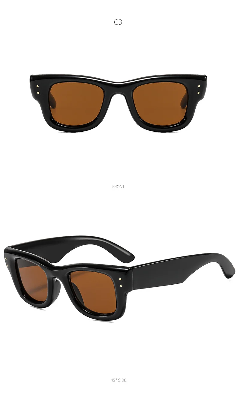 Modische Retro-Sonnenbrille mit quadratischem Rahmen für Damen und Herren, klassische Designer-Sonnenbrille mit kleinem Rahmen, trendige Sonnenbrille, UV400-Schutz – Detail 7