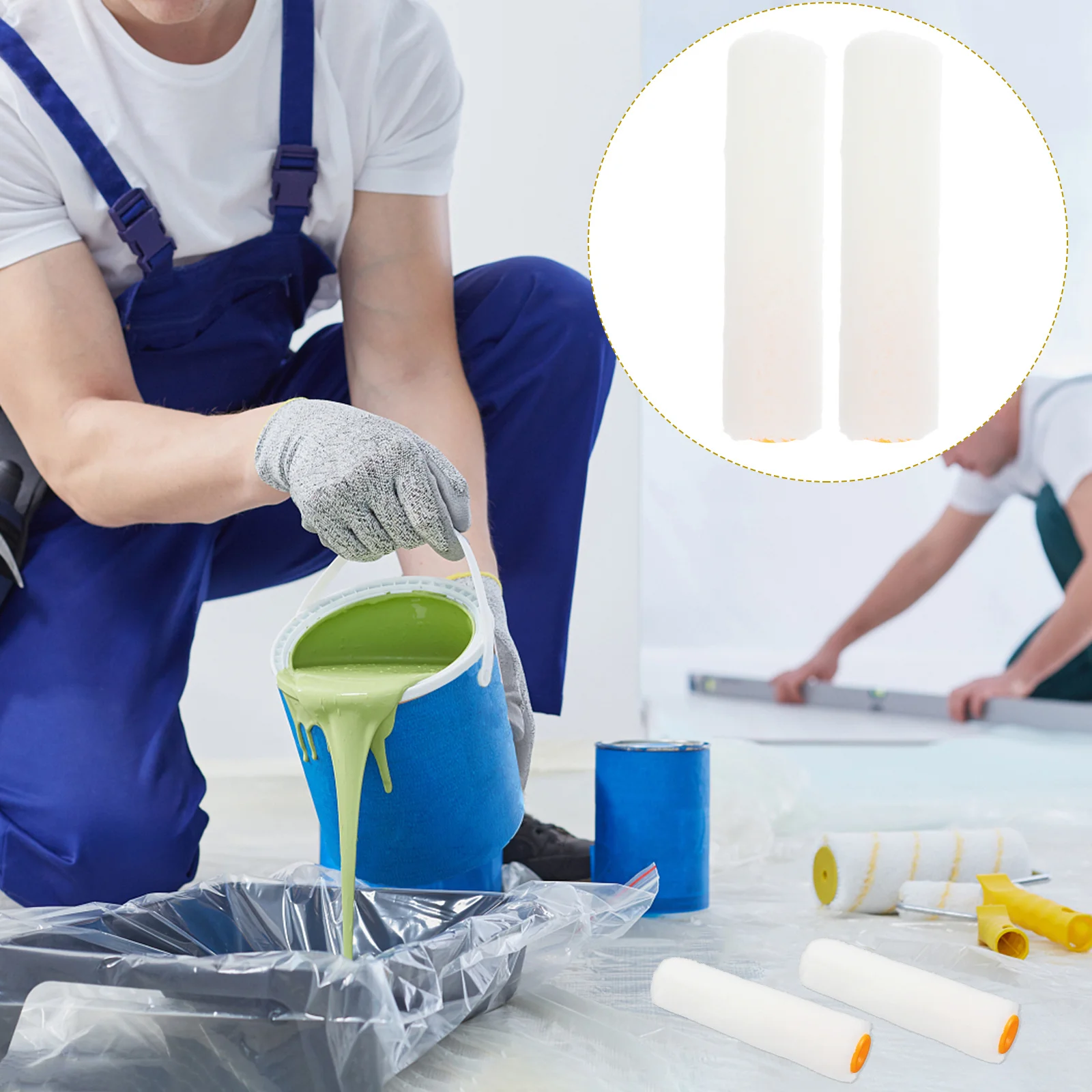 

10Pcs Hot Melt Roller Covers High Fiber Replacement for Paint Roller Brush Naps Covers for Paint Rollers