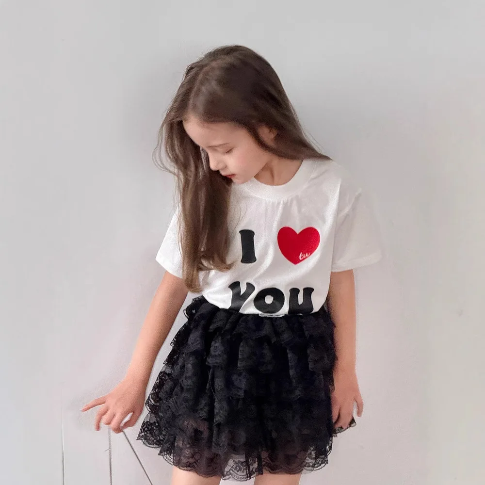 Rok Pendek Anak-anak Rok Kue Anak Perempuan Baru Musim Panas 2025 Rok Renda Manis