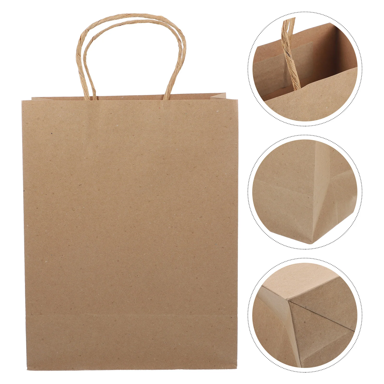 

12 Pcs Gift Bags Bulk Kraft Paper Takeaway Handy Shopping Brown Small with Handles