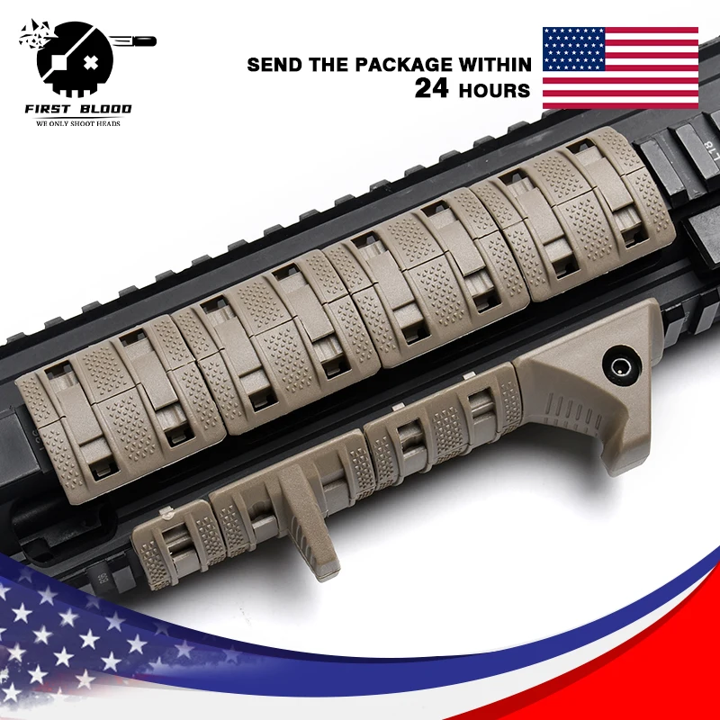Tactical The four-piece Hand Stop Kit 16pcs XTM Enhanced Rail Panels For 20mm Picatinny Rail Covers Mlok Keymod ar15 M4 airsoft