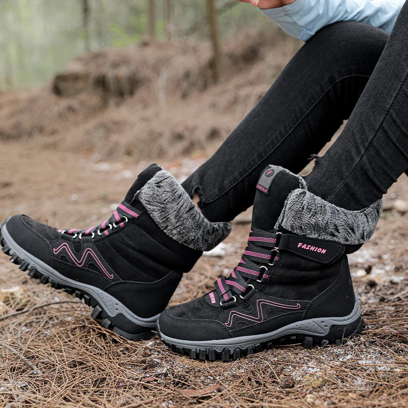 HIKEUP Botas tácticas invierno forro polar antideslizantes