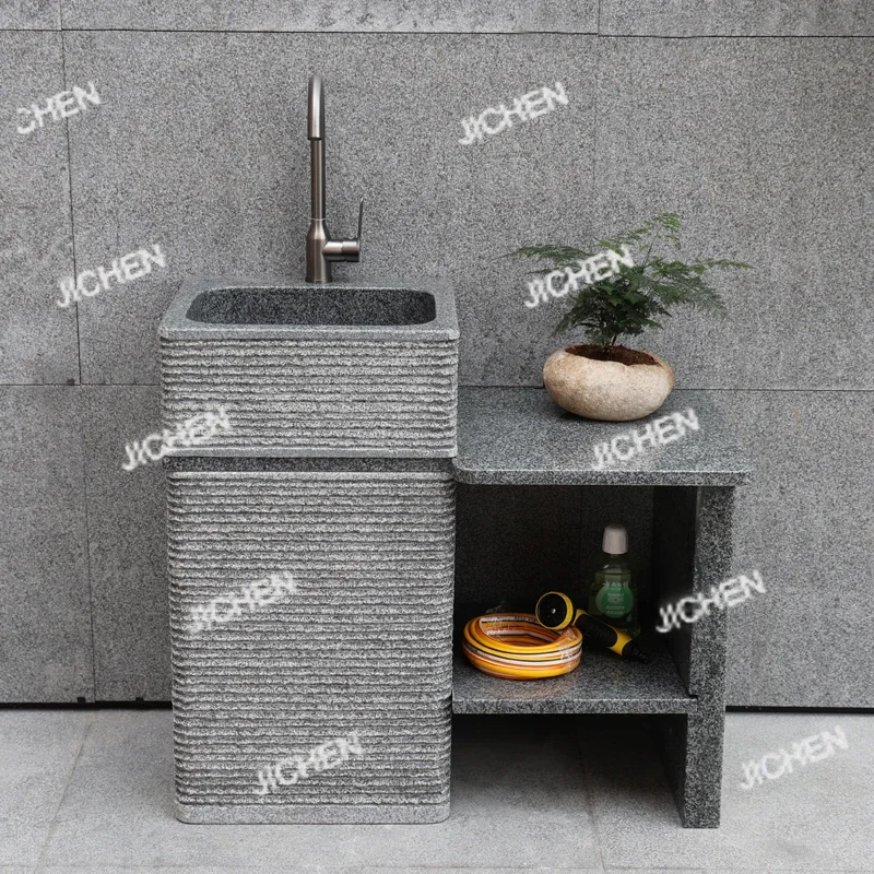 

XQGarden Basin Marble Stone Sink Outdoor Courtyard Pool Natural Simple Villa Stone Wash Basin Hand Washing