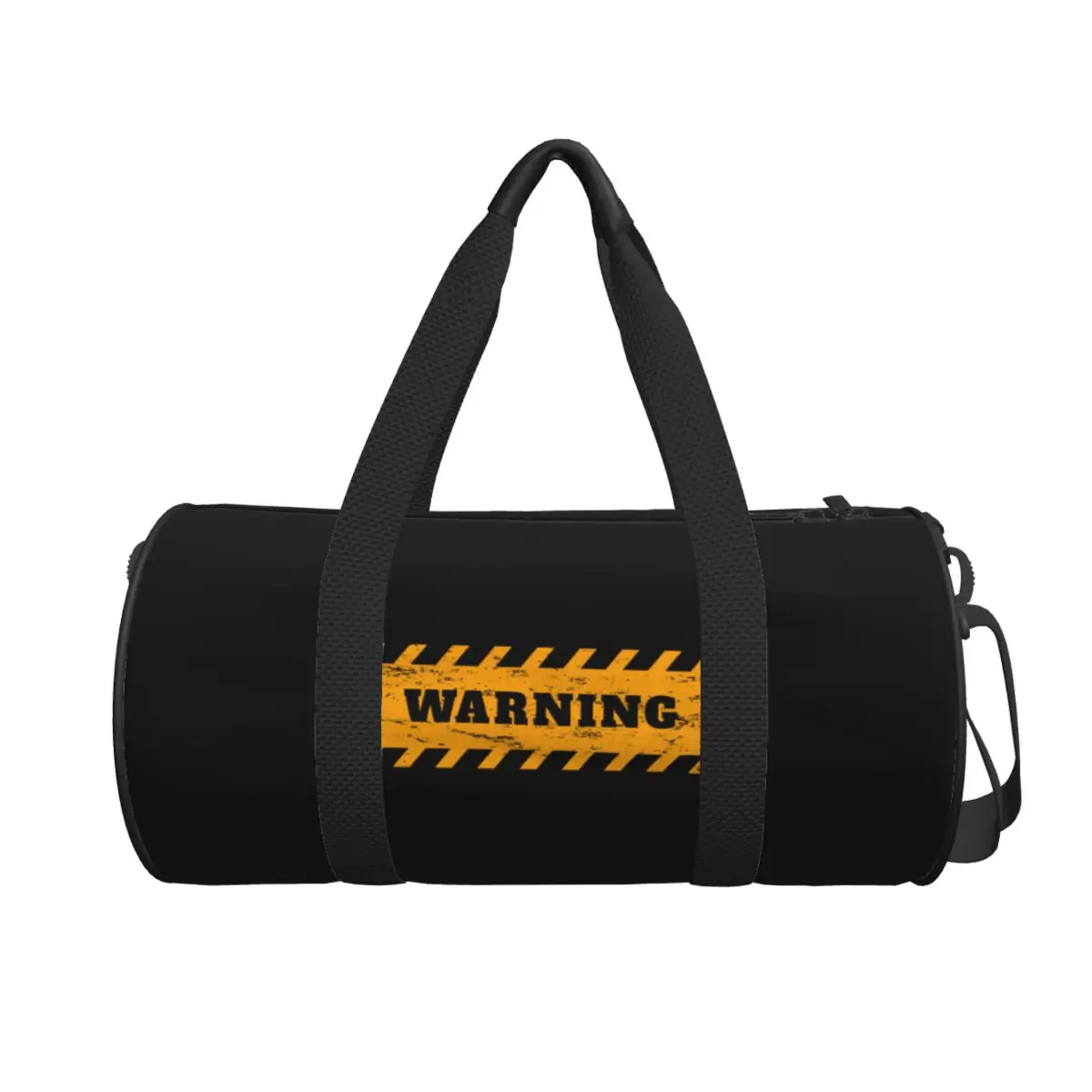 

Warning Background Travel Bag Yellow Caution Tape Fashion Gym Bag Men's Design Large Retro Sports Fitness BagsOxford Handbags