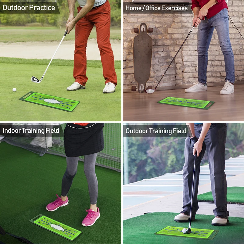 New Golf Divot Board-Low Point and Swing Path Trainer-Instant Feedback Golf Swing Trace Pad Anytime Anywhere See Your Swing Path