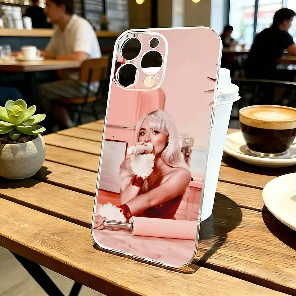 

S-Sabrina C-Carpenter Phone Case For iPhone 17 16 15 14 13 12 11 Mini Pro Max Plus Transparent Cover