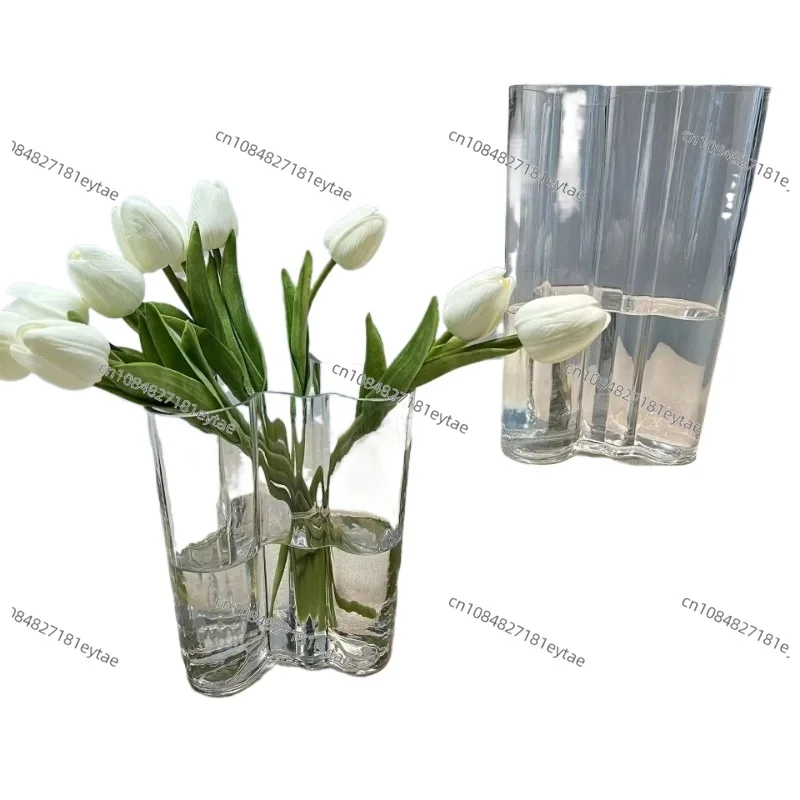 

Irregular Transparent Lake Glass Vase Ins Style Creative Home Decoration
