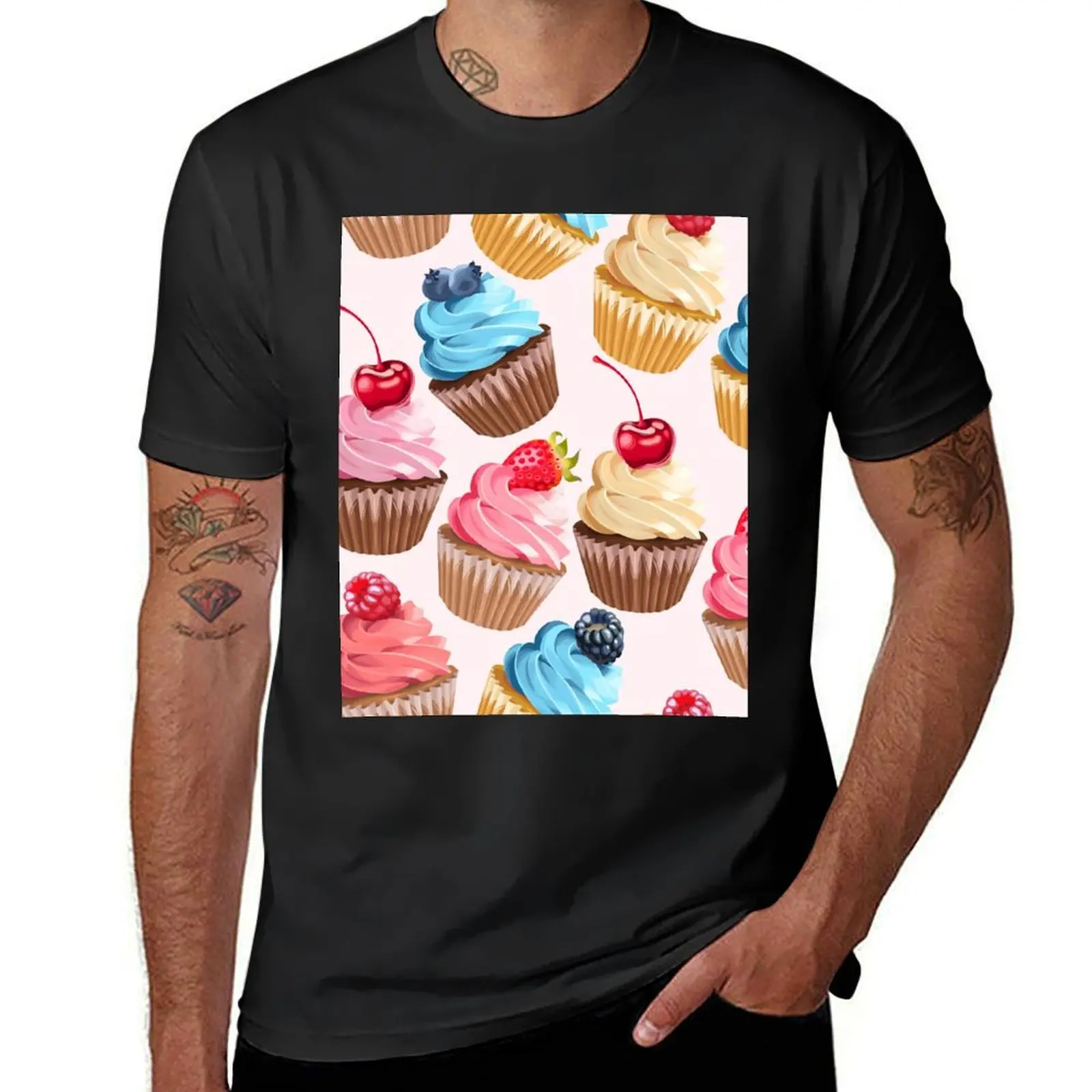 Delicious Retro Cupcakes T-Shirt heavyweights plain blacks hippie clothes big and tall t shirts for men