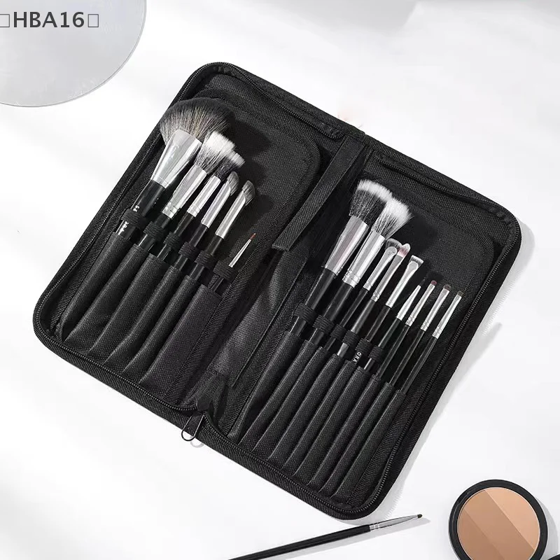 13/15 buracos dobrável feminino maquiagem escova ferramentas saco grande capacidade de viagem pincéis de maquiagem armazenamento ferramentas de beleza bolsa titular