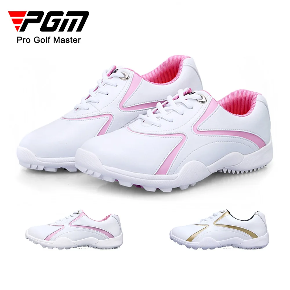 PGM Women Golf Shoes Spiked Outdoor Ultra Fiber Lightweight Comfortable Walking Sneakers
