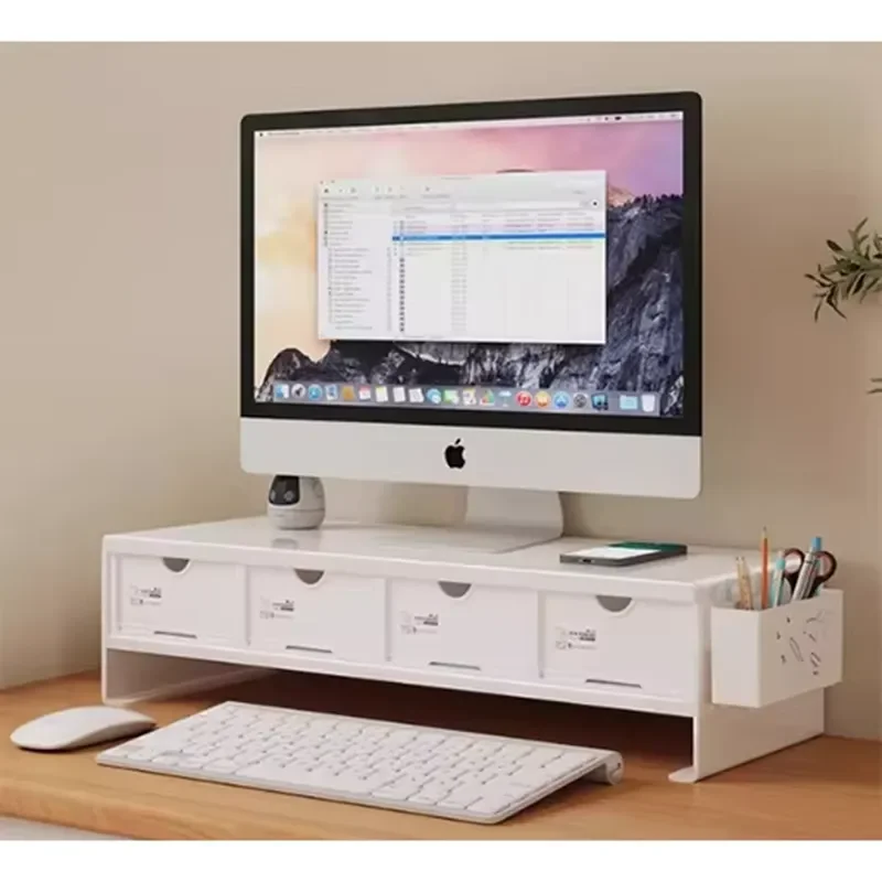 Metal carbon steel laptop stand for office tool storage with four layers of multi-functional design