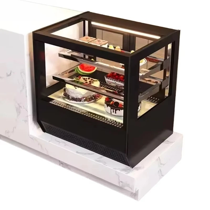 

Commercial Cupcake Cake Sandwich Display Refrigerator with Air Cooling Countertop Stainless Steel Refrigerated Cooler