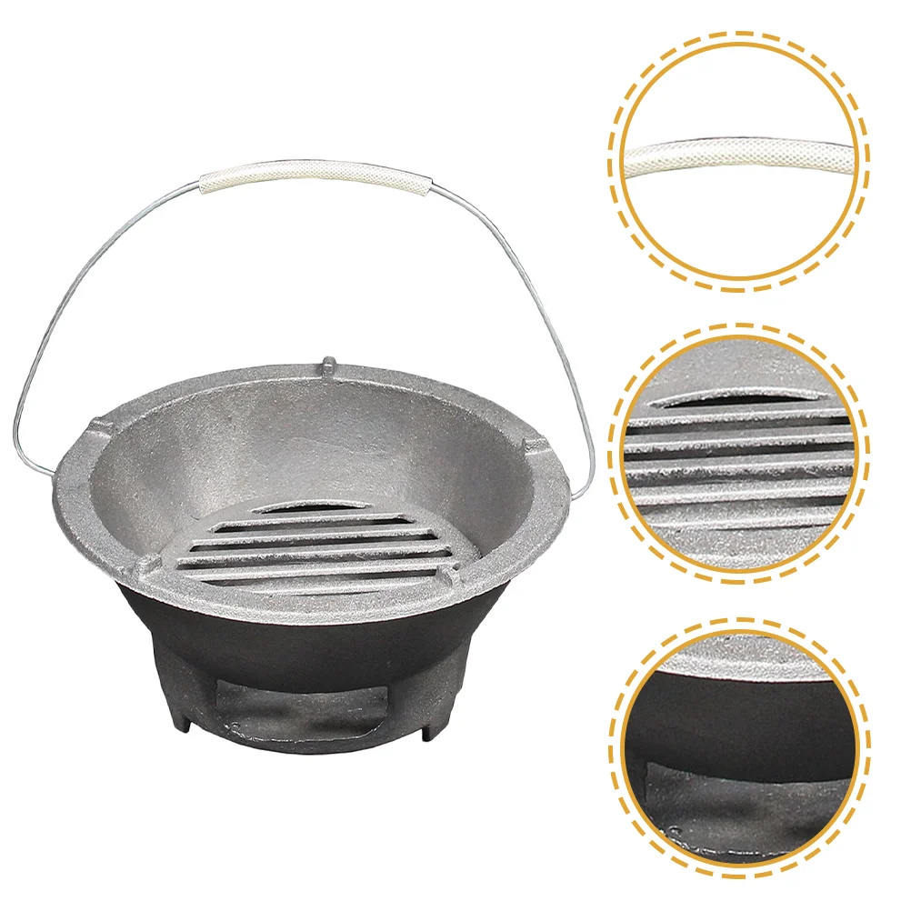 

Outdoor Charcoal Stove Grilling Bbq Accessory Frying Pan Mini Supply Barbecue Tool