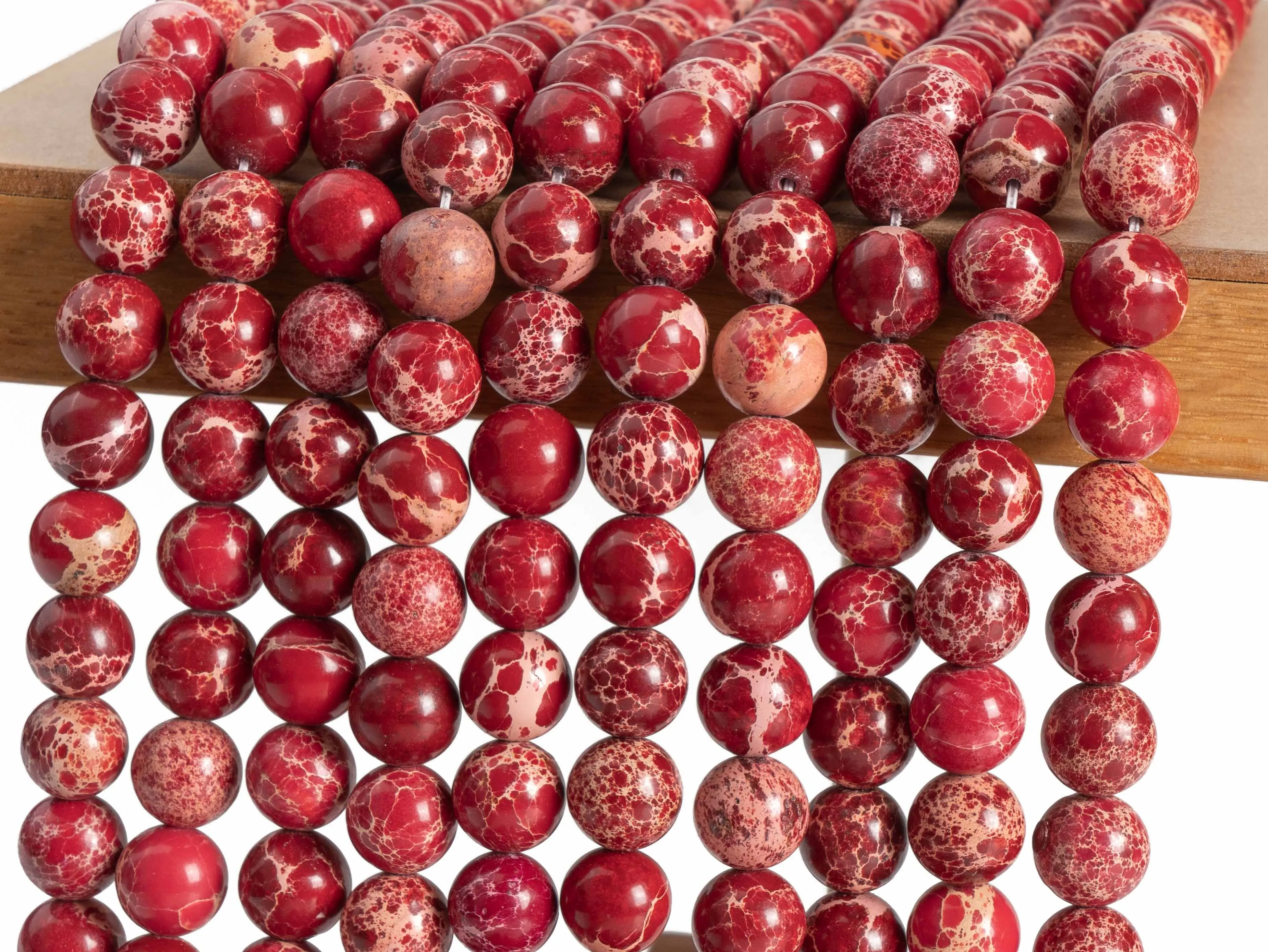 Natural stone Wine Red Imperial Jasper Beads Gemstone Loose Beads Round Shape Size Options  3/4/6/8/10mm for Jewelry Making