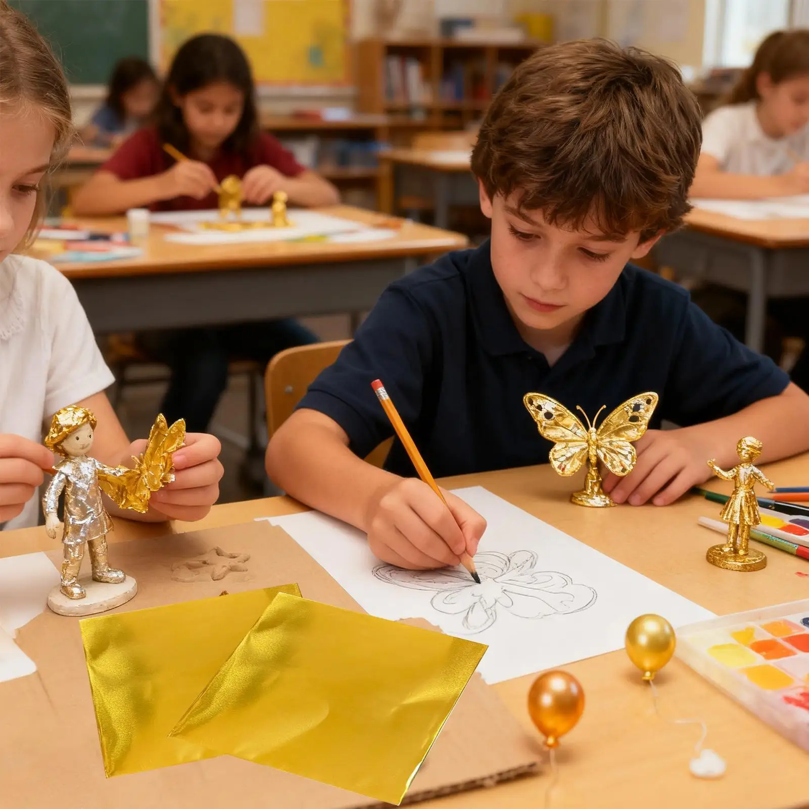 

Ремесла DIY листы фольги 100 шт. блестящая алюминиевая фольга бумага художественный проект гравировальные инструменты для рисования ногтей ремесла тиснение