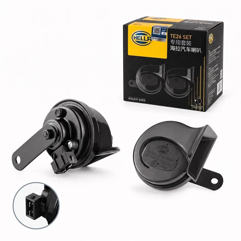 HELLA Car Horn 12V for VW Audi Skoda Passat Jetta Bora Santana Lavida Golf, Waterproof High Pitch Snail Horn Pair Kit 011225851