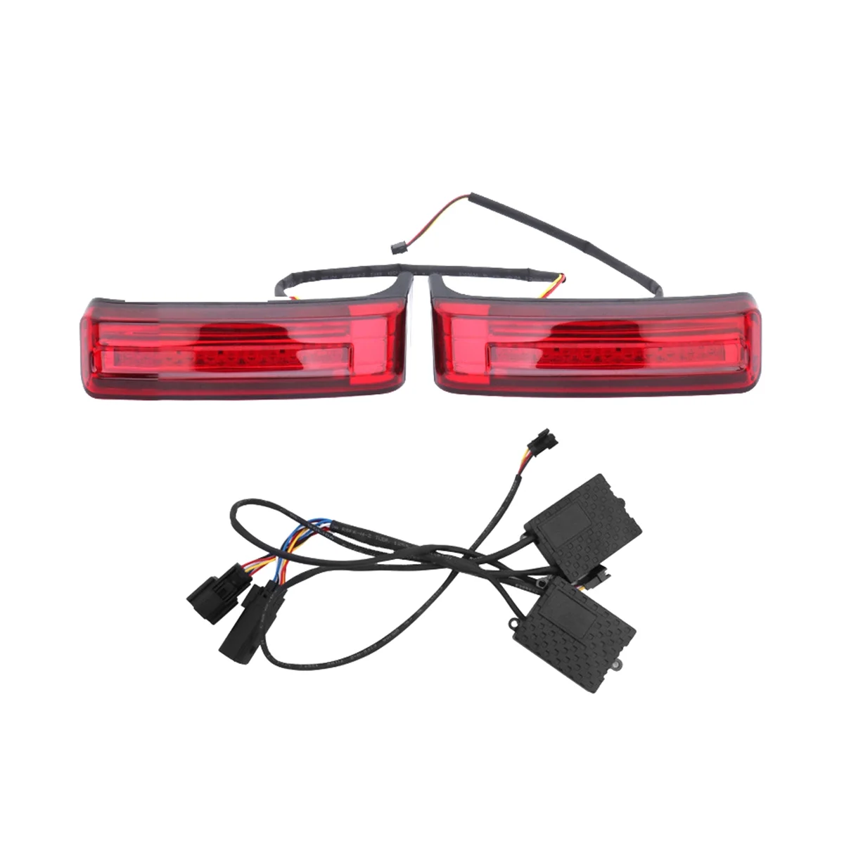 For Harley Motorcycle Big Glide Conversion Side Box Tail Light Travel Box Side Light 97-22 Years Black Red