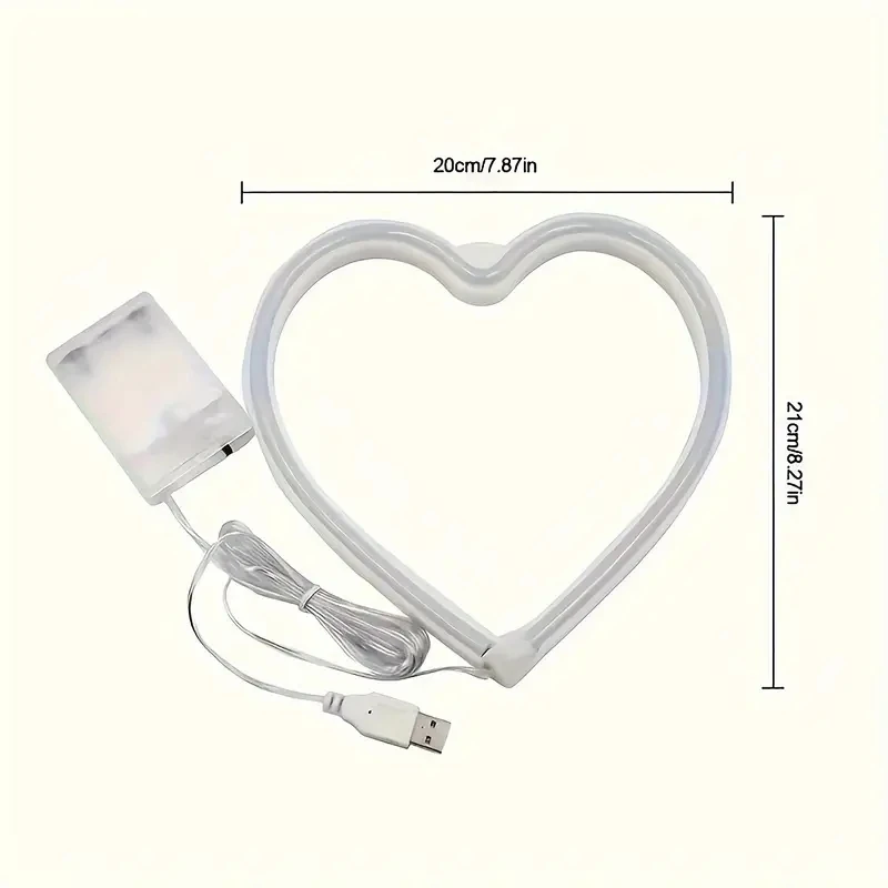 Heart Shape Atmosphere Led Neon Light Sign Wall Mounted Night Light For Valentine\'s Day wedding Bar Bedroom Living Room