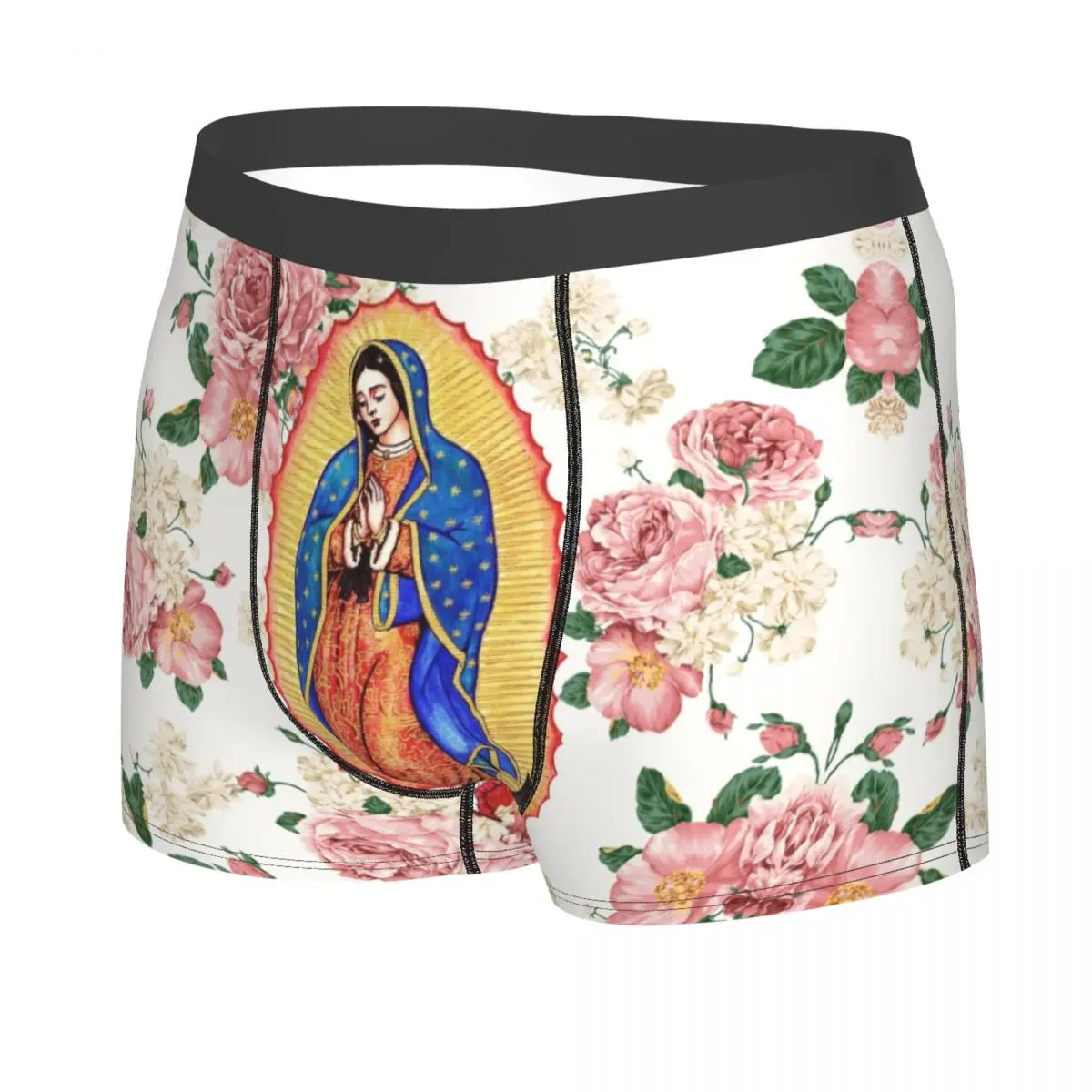 Funny Virgin Of Guadalupe Boxers Shorts Panties Male Underpants Stretch Mexico Catholic Virgin Mary Briefs Underwear