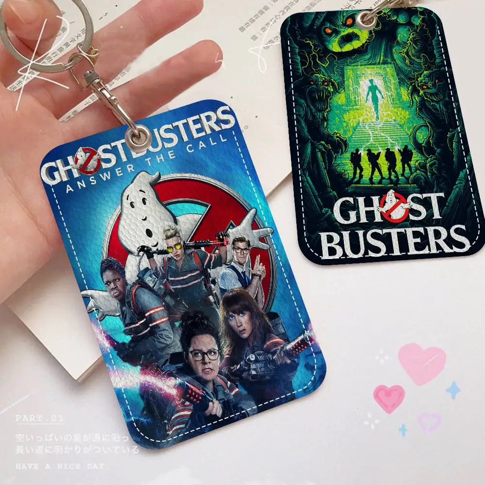 

Прямоугольный брелок для ключей из фильма ужасов G-Ghostbusters, держатель для кредитных карт со значком, держатель для студенческого удостоверения личности, чехол для автобусных карт