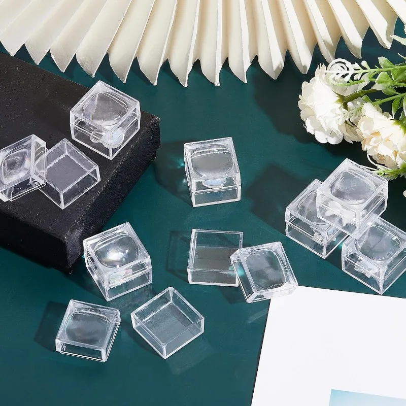 20pcs Transparent Plastic Diamond Jewelry Display Boxes