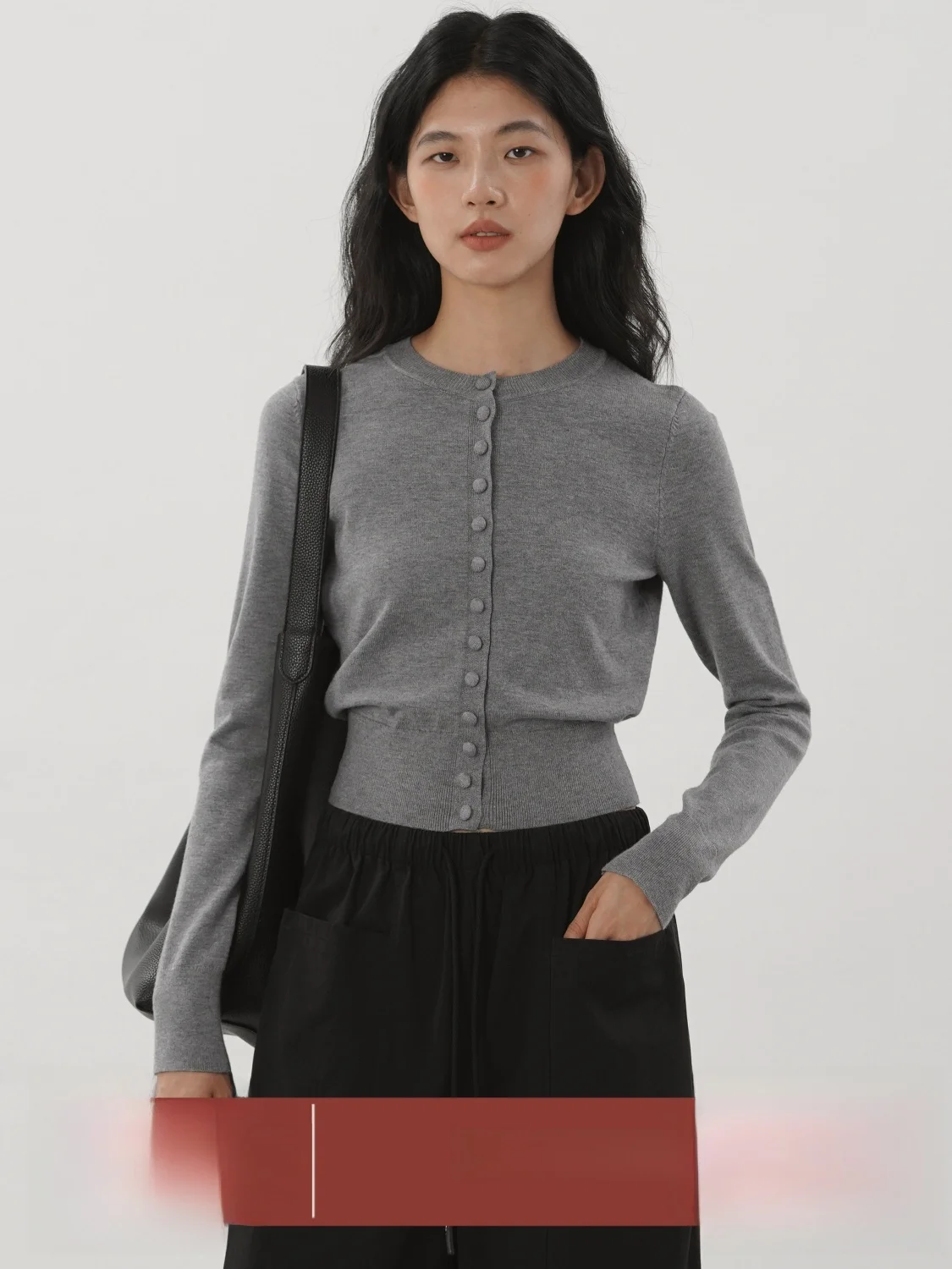 

Женский кардиган EIGHTHMONTH с одной пуговицей, вязаный, свободного кроя, весенний, для похудения, базовый топ, повседневный, длинный рукав