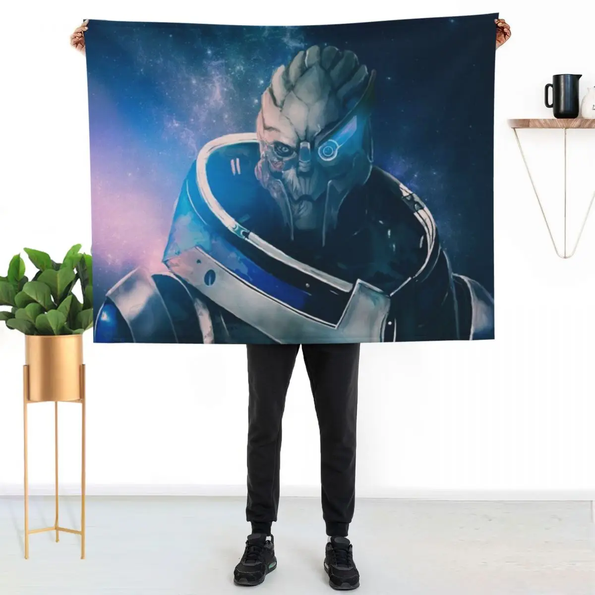 Garrus Vakarian Throw Blanket couch cozy soft plush fuzzy picnic outdoor blanket