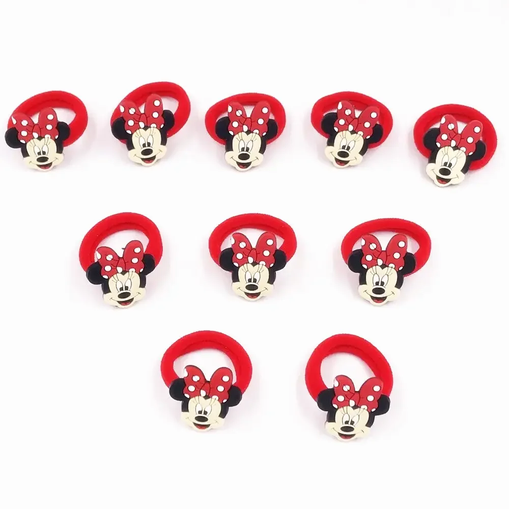 10PCS Mickey Minnie Daisy Donald Elastic Hair Rubber Band Headband Girls Cartoon