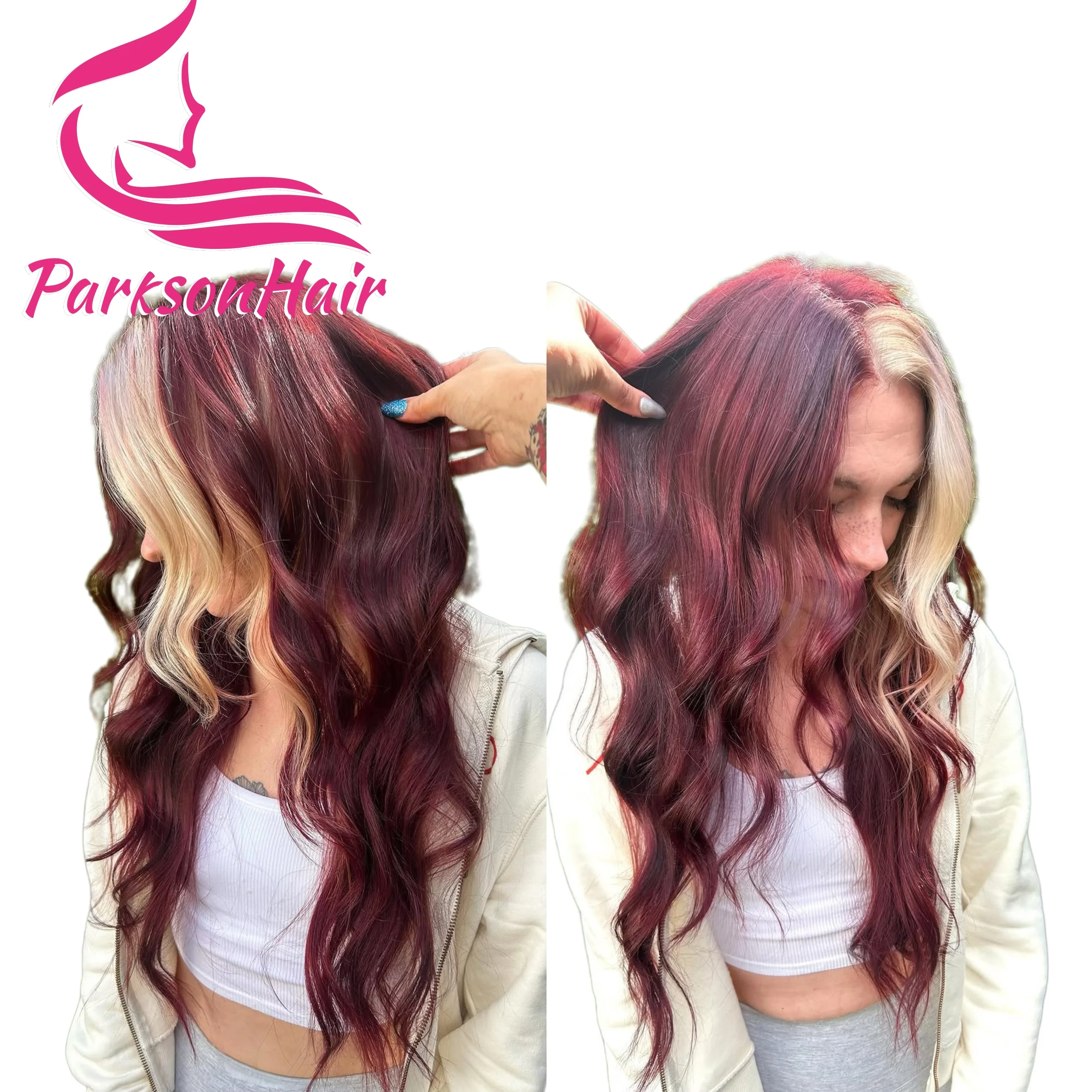 

Straight Burgundy/Blonde Human Hair Wig Pre-Plucking Brazilian 13x4 13x6 Lace Front Wigs Colored 613 Human Hair Lace Front Wig