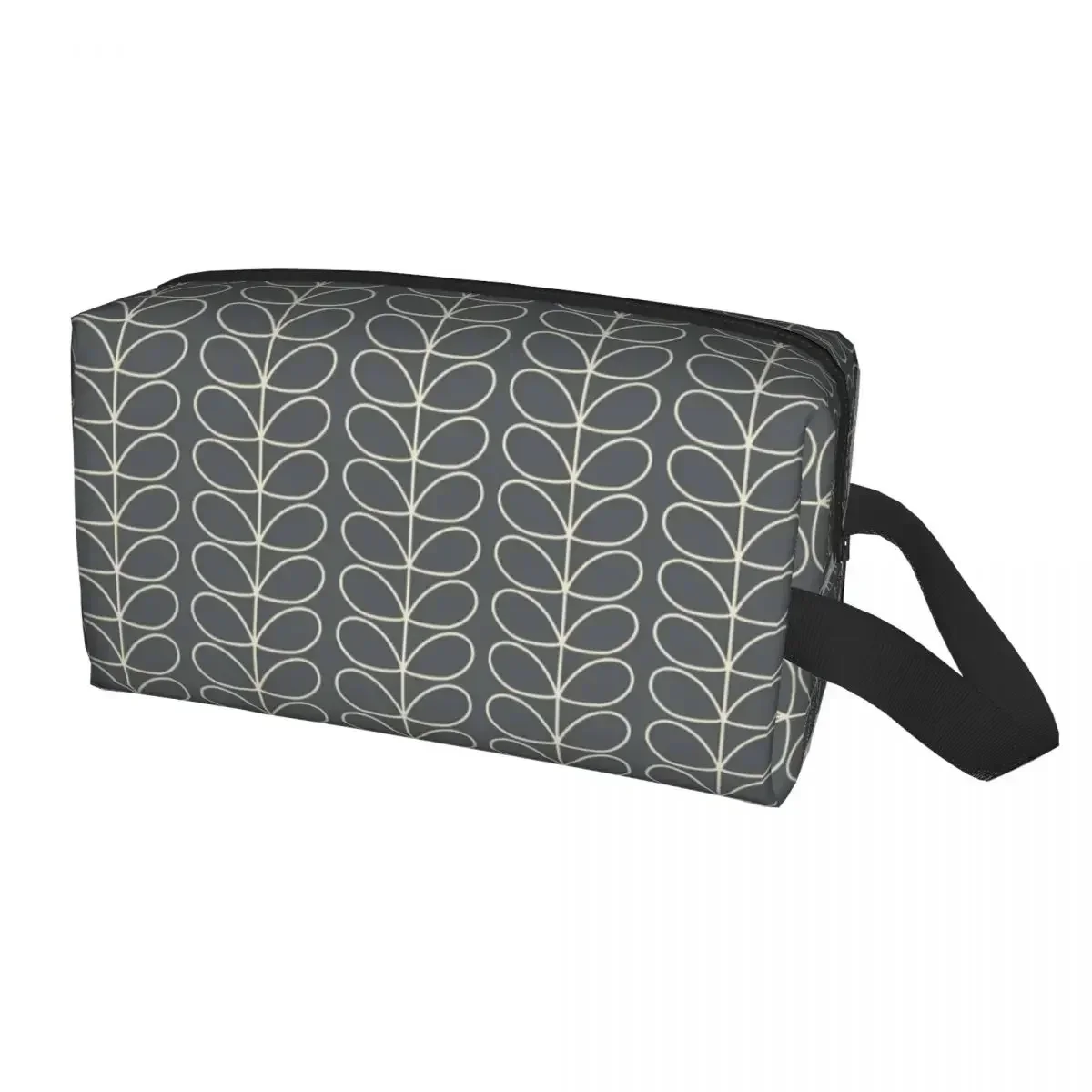 Linear Stem Grey Orla Kiely Pattern Travel Cosmetic Bag for Women Toiletry Makeup Organizer Lady Beauty Storage Dopp Kit