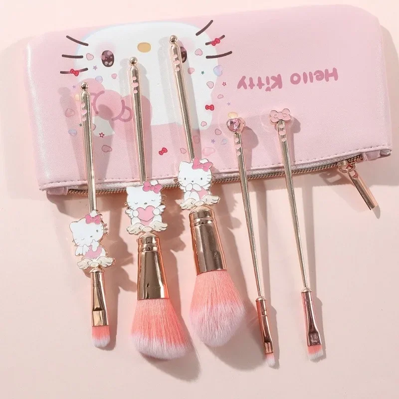 Kawaii Hello Kitty High-Looking Girl Animation Cartoon Eyeshadow Blush Brush Loose Powder Brush Set Beginner Makeup Tools