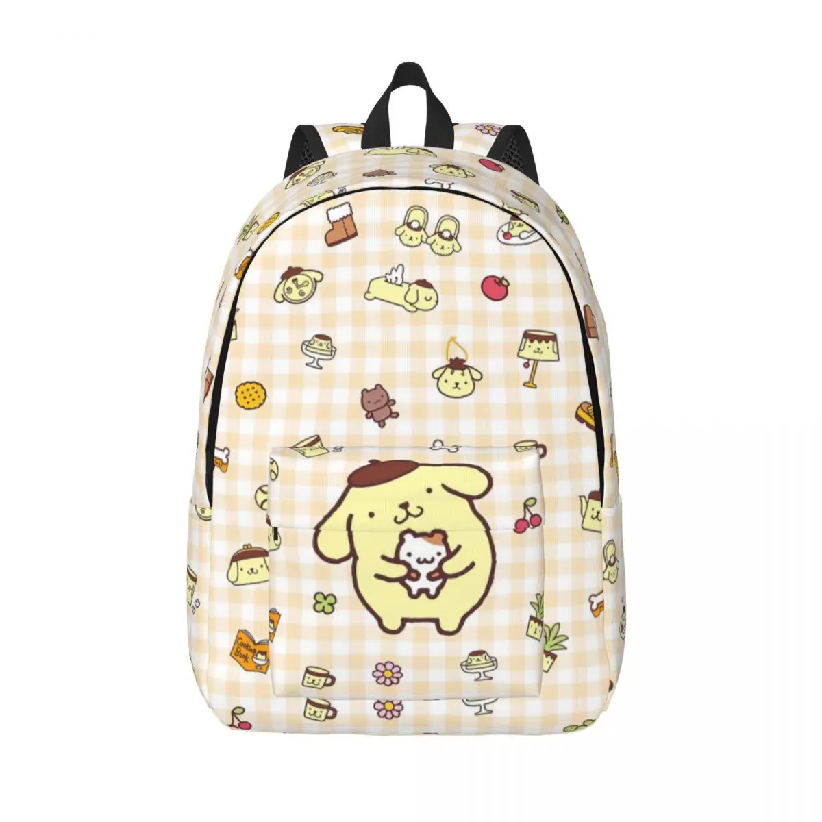 Cartoon Pom Pom Purin Fashion Backpack Durable High School Business Daypack for Men Women College Shoulder Bag